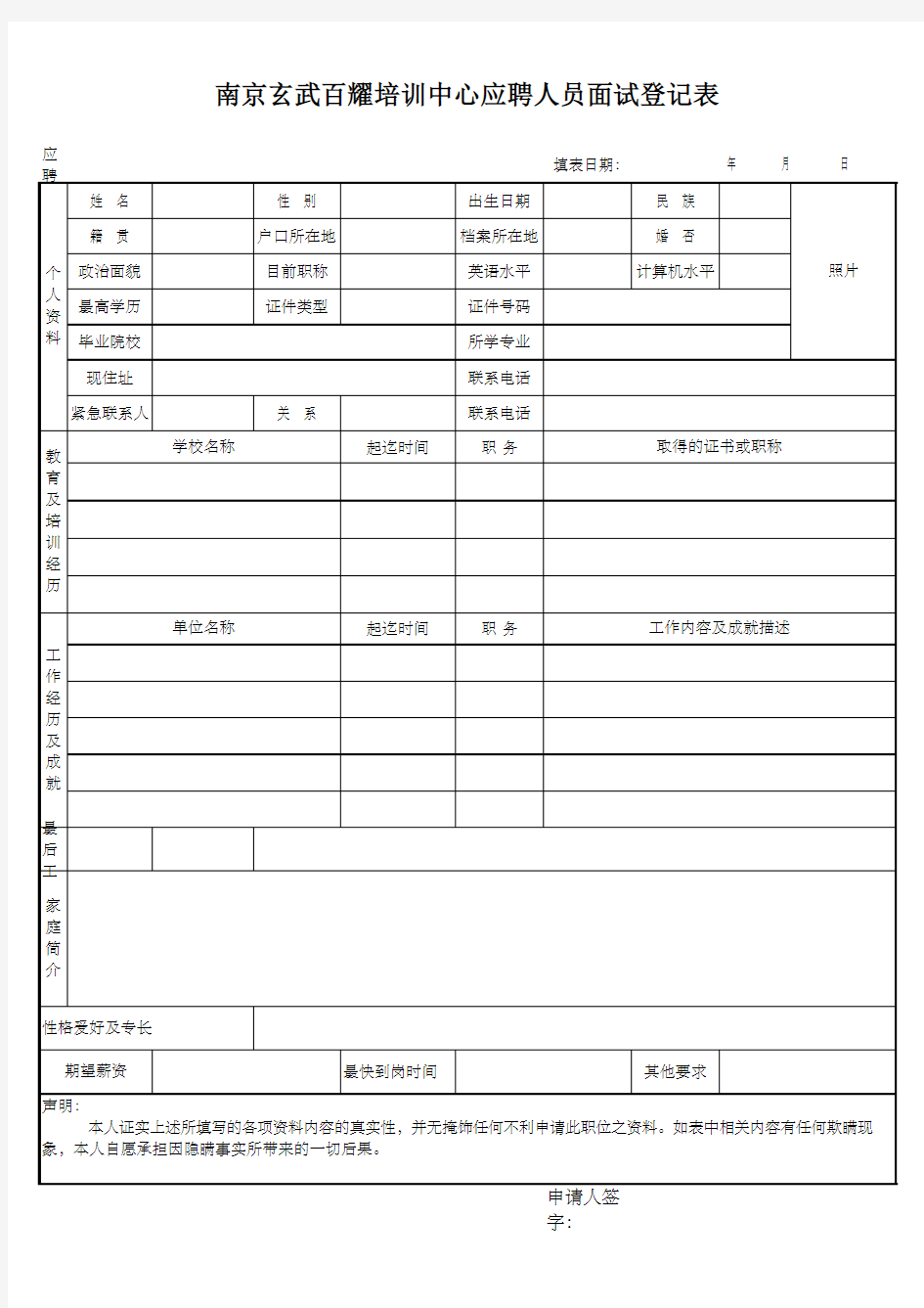 应聘人员面试登记表.xls