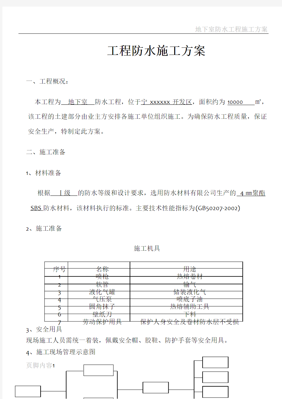 地下室防水工程施工方案内容