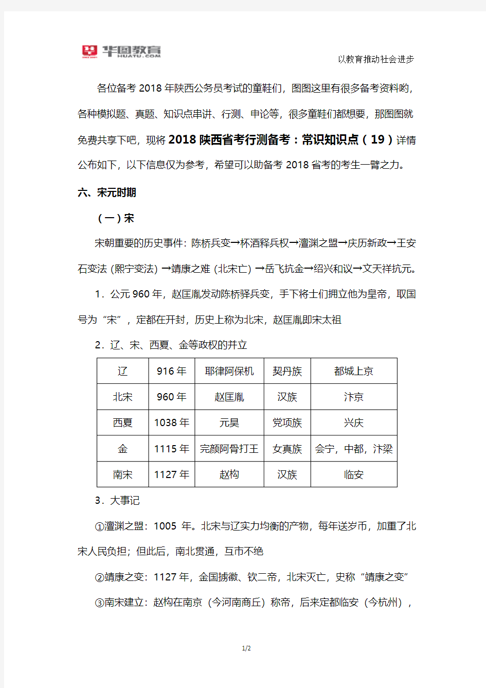 2018陕西省考行测备考：常识知识点(19)