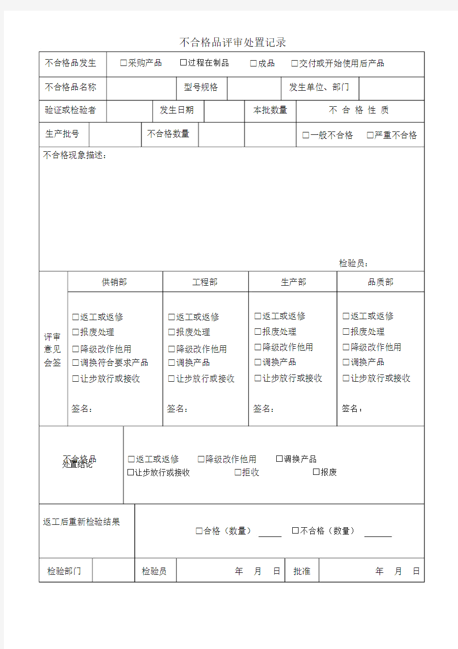 不合格的品评审处置记录.doc