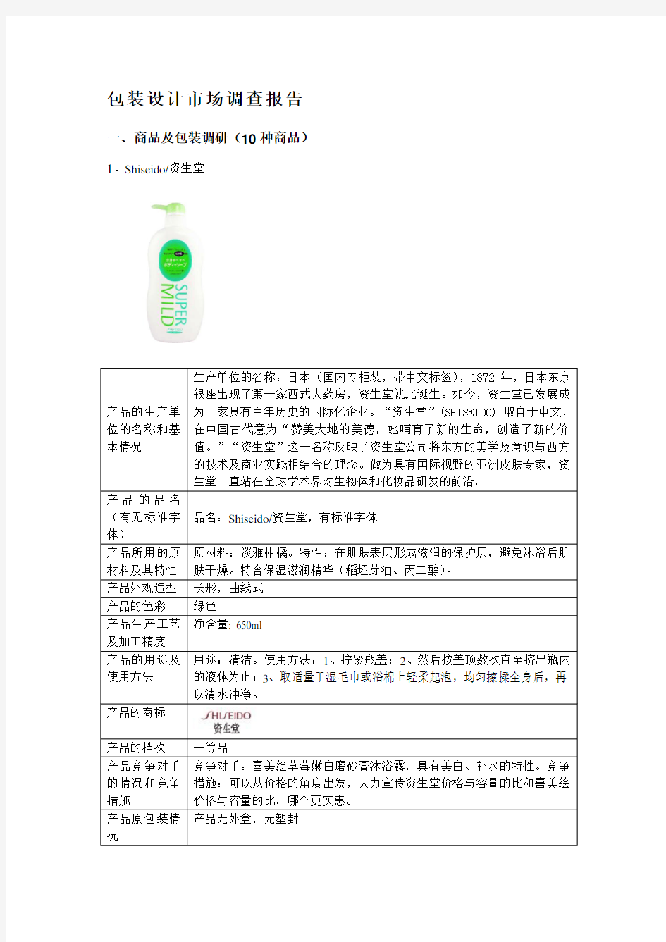 包装设计市场调查报告