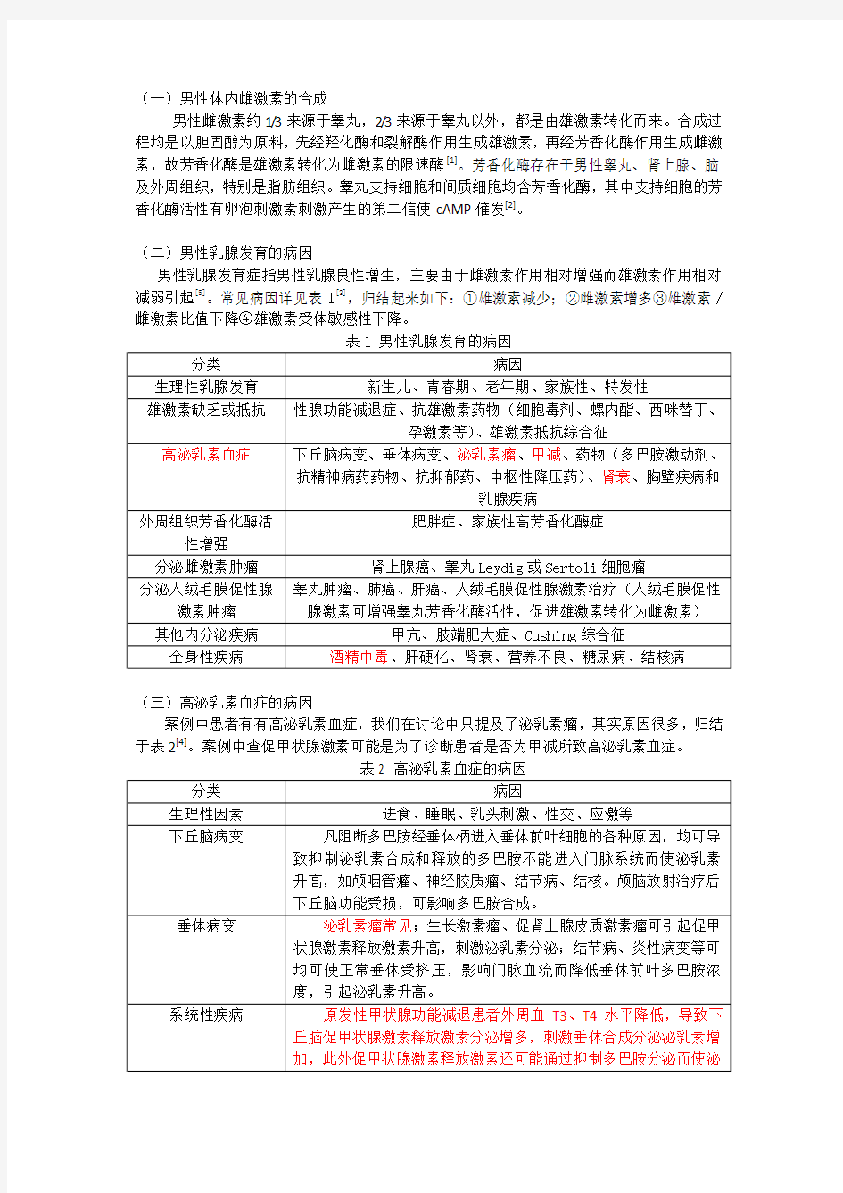 男性乳腺发育的病因以及男性雌激素代谢