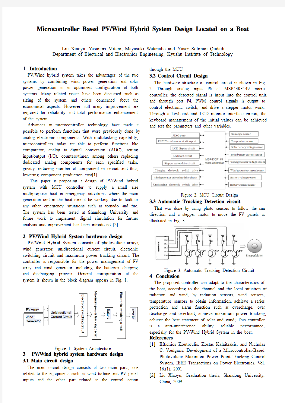 Microcontroller Based PVWind Hybrid System Design Located on a Boat