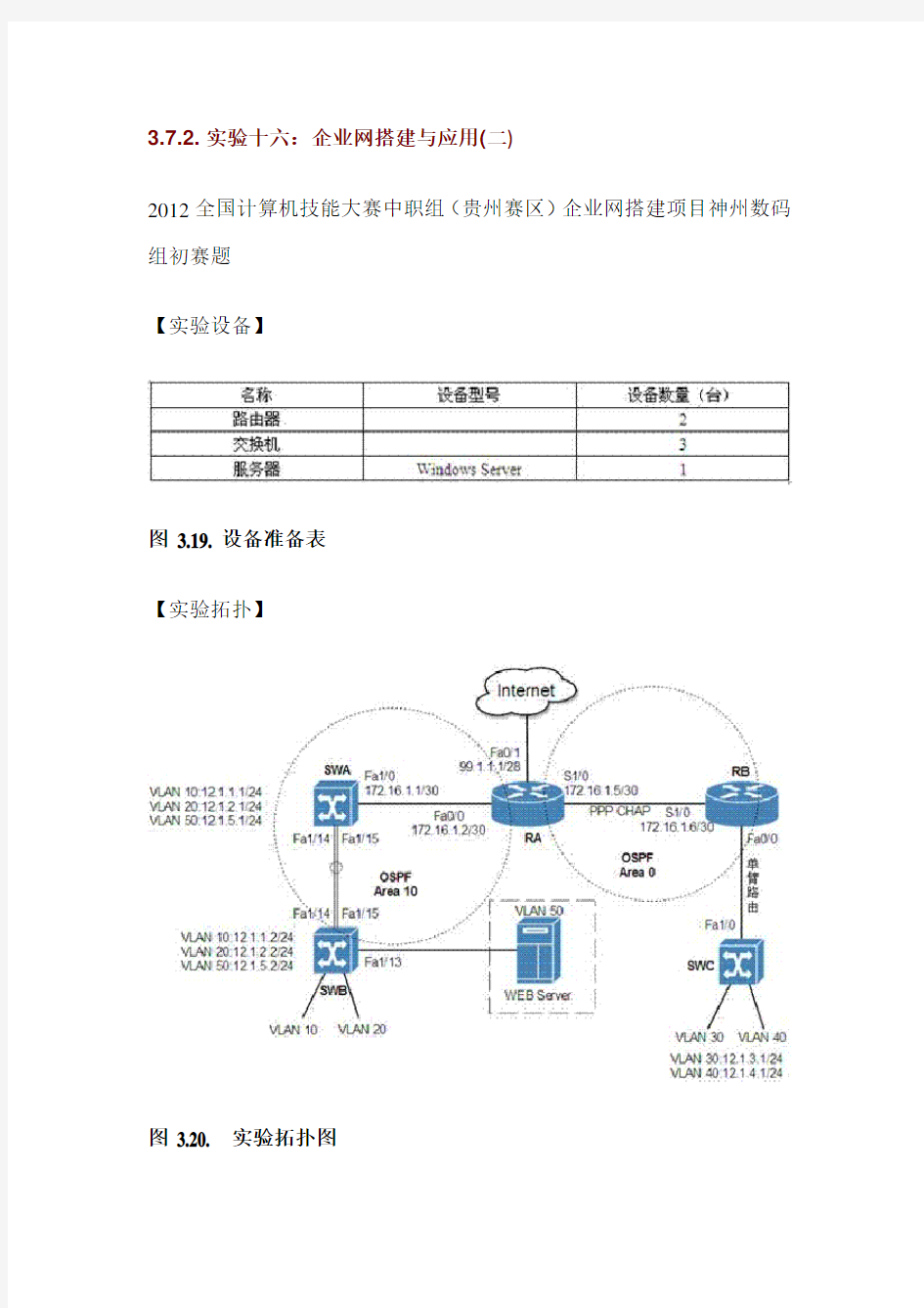 网络搭建与应用试题(中职组)