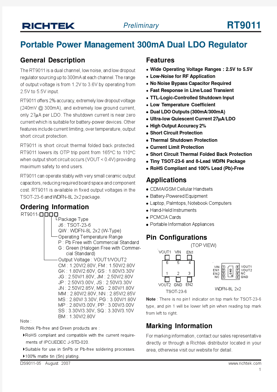 RT9011-GKGJ6中文资料