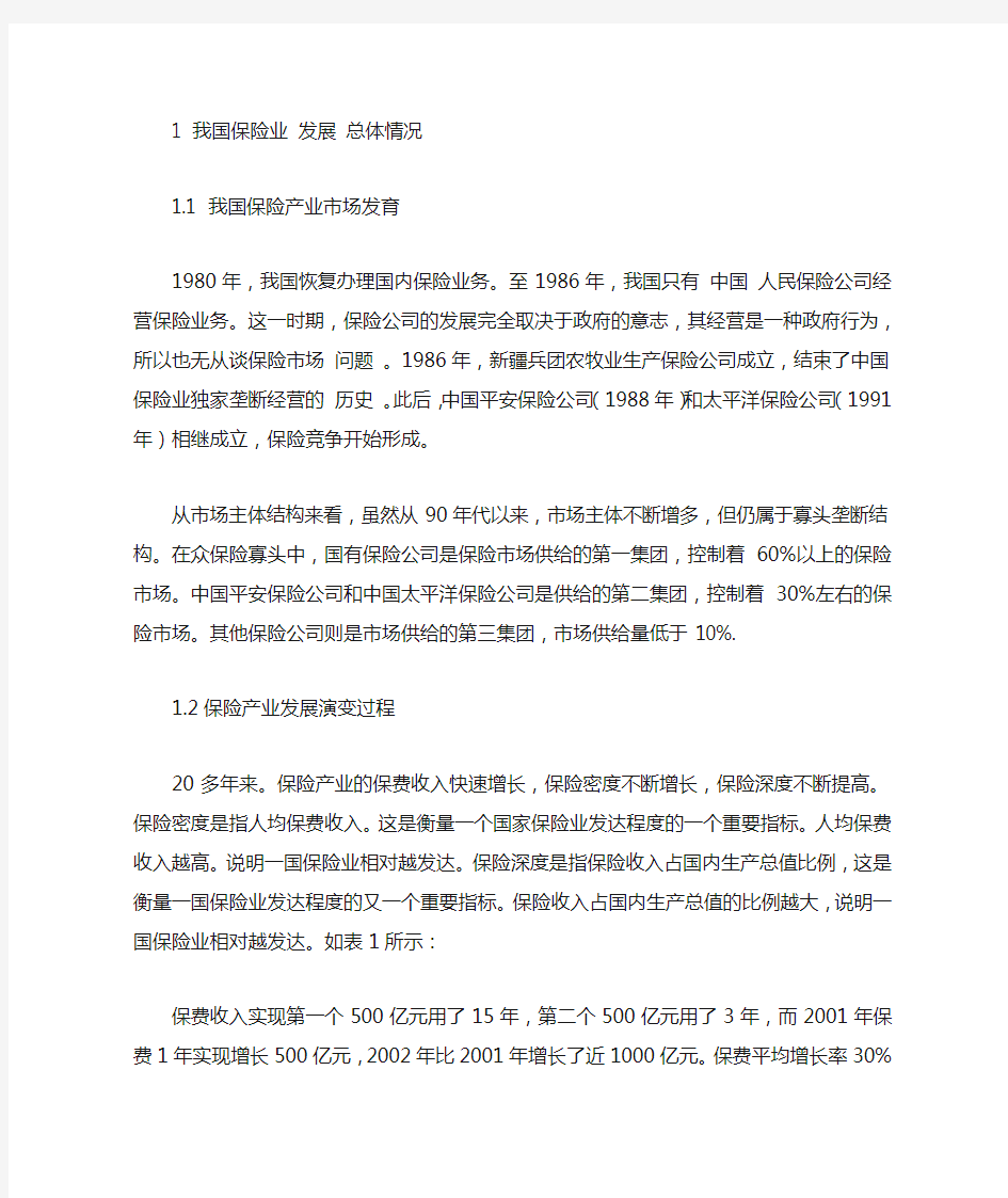 中国保险业竞争环境分析