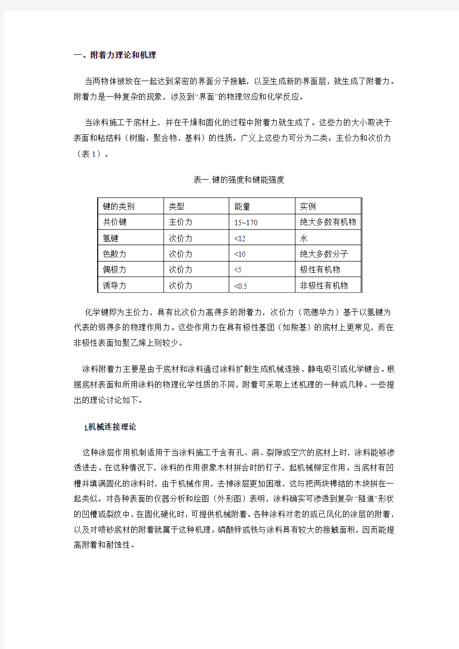 涂装附着力的原理解析