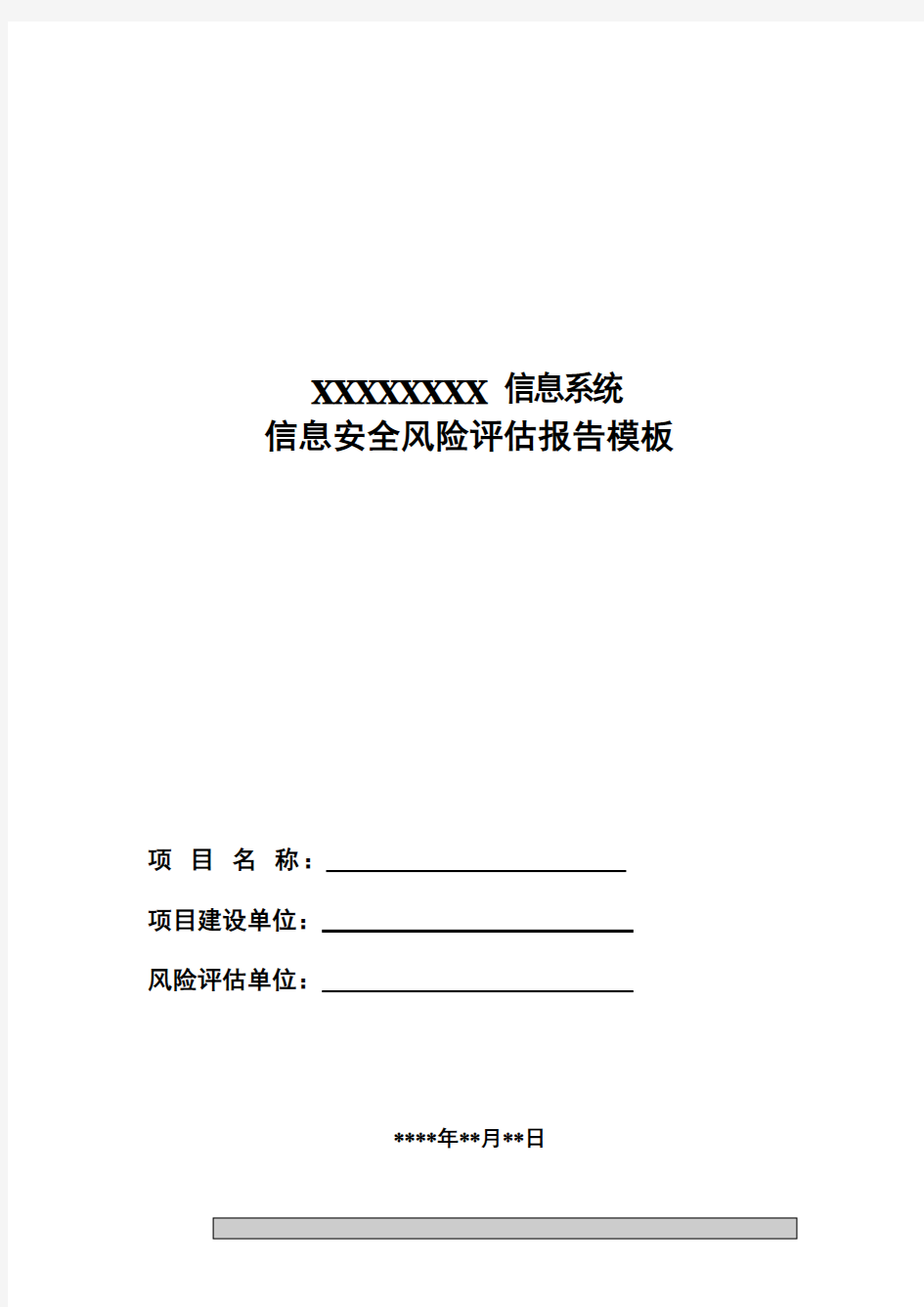 信息安全风险评估报告模板