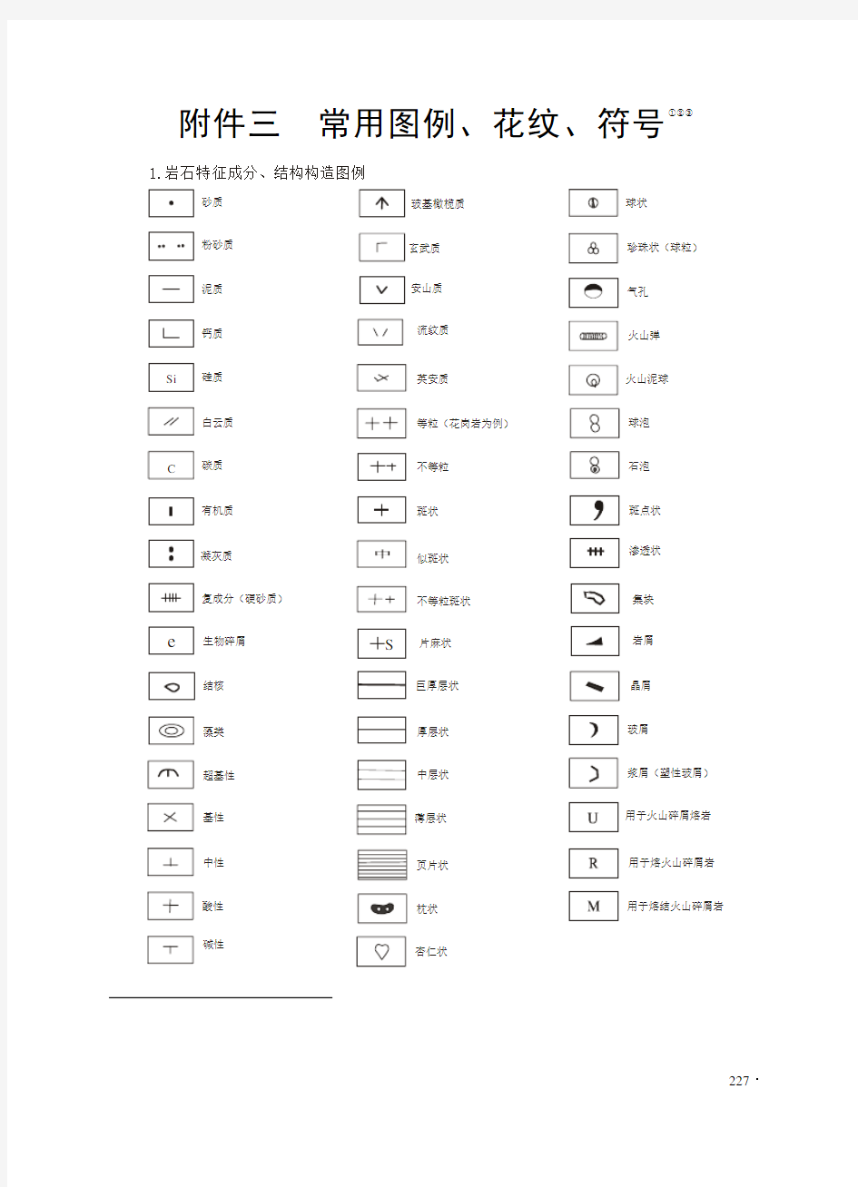 常用地质图例及符号