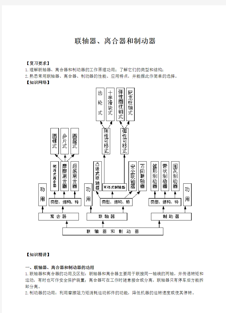 联轴器、离合器和制动器