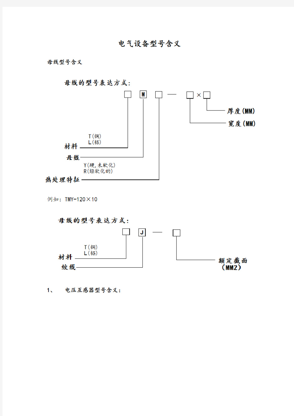 电气设备型号含义