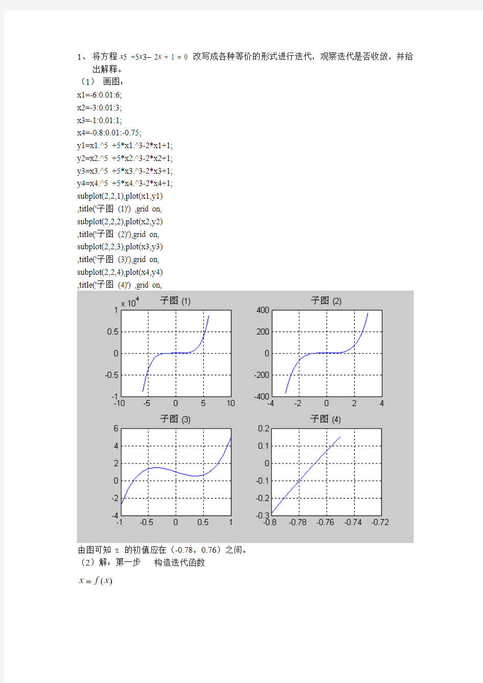 迭代方法求解方程