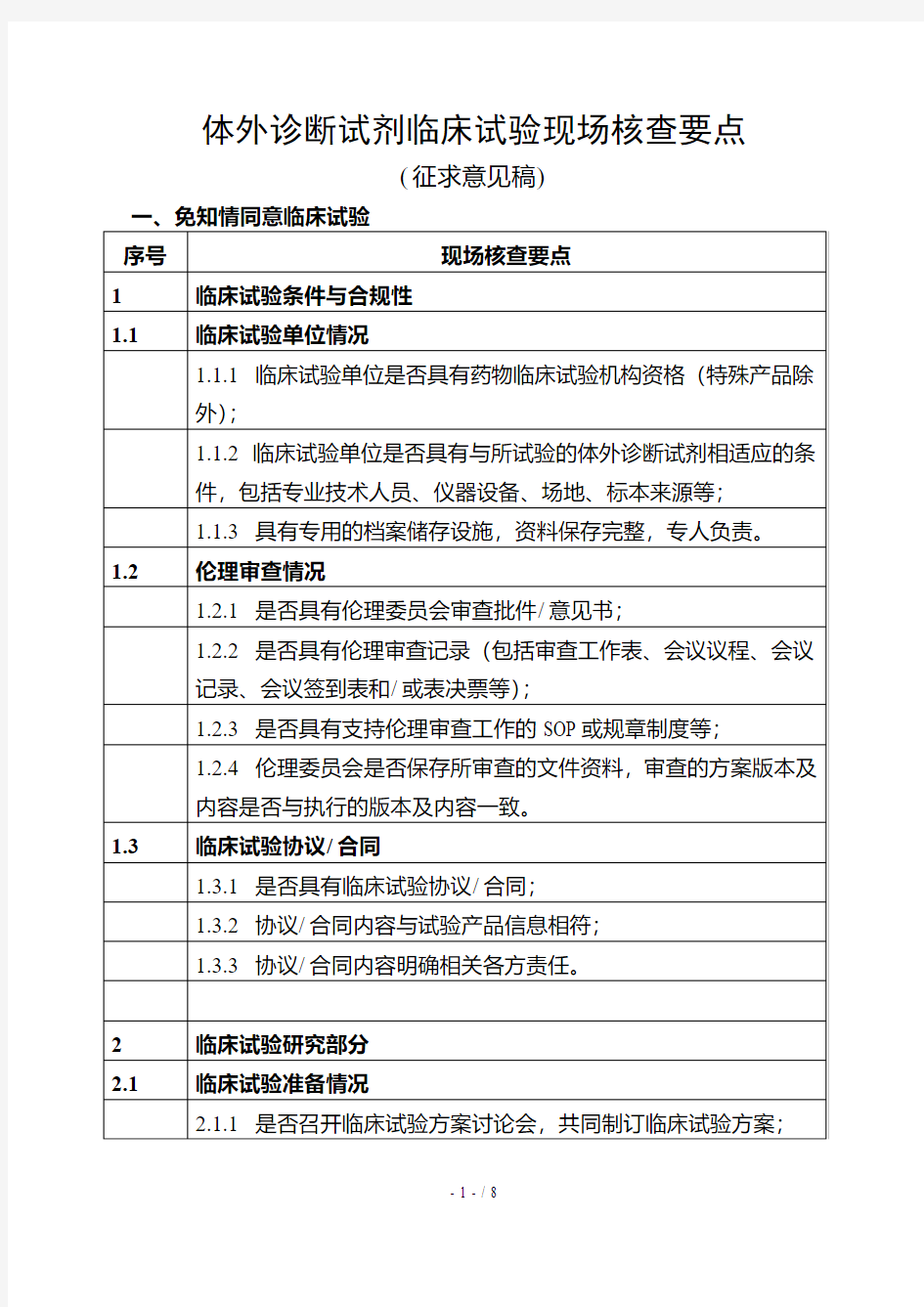 体外诊断试剂临床试验现场核查重点