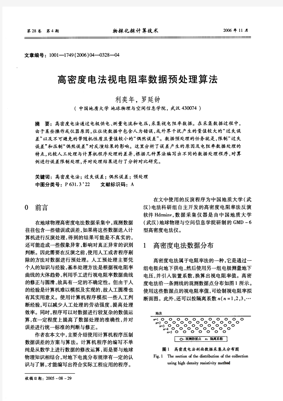 高密度电法视电阻率数据预处理算法