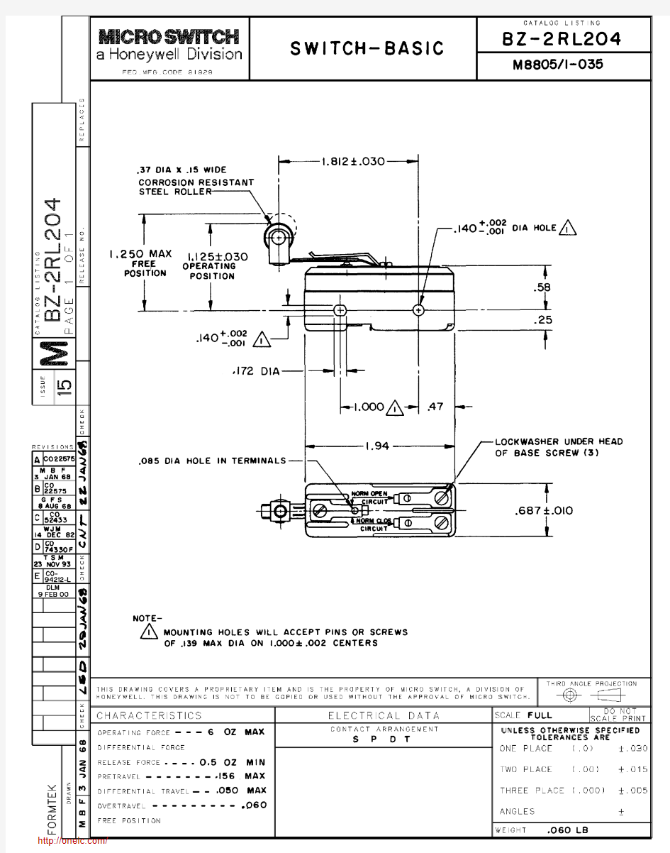 BZ-2RL204;中文规格书,Datasheet资料