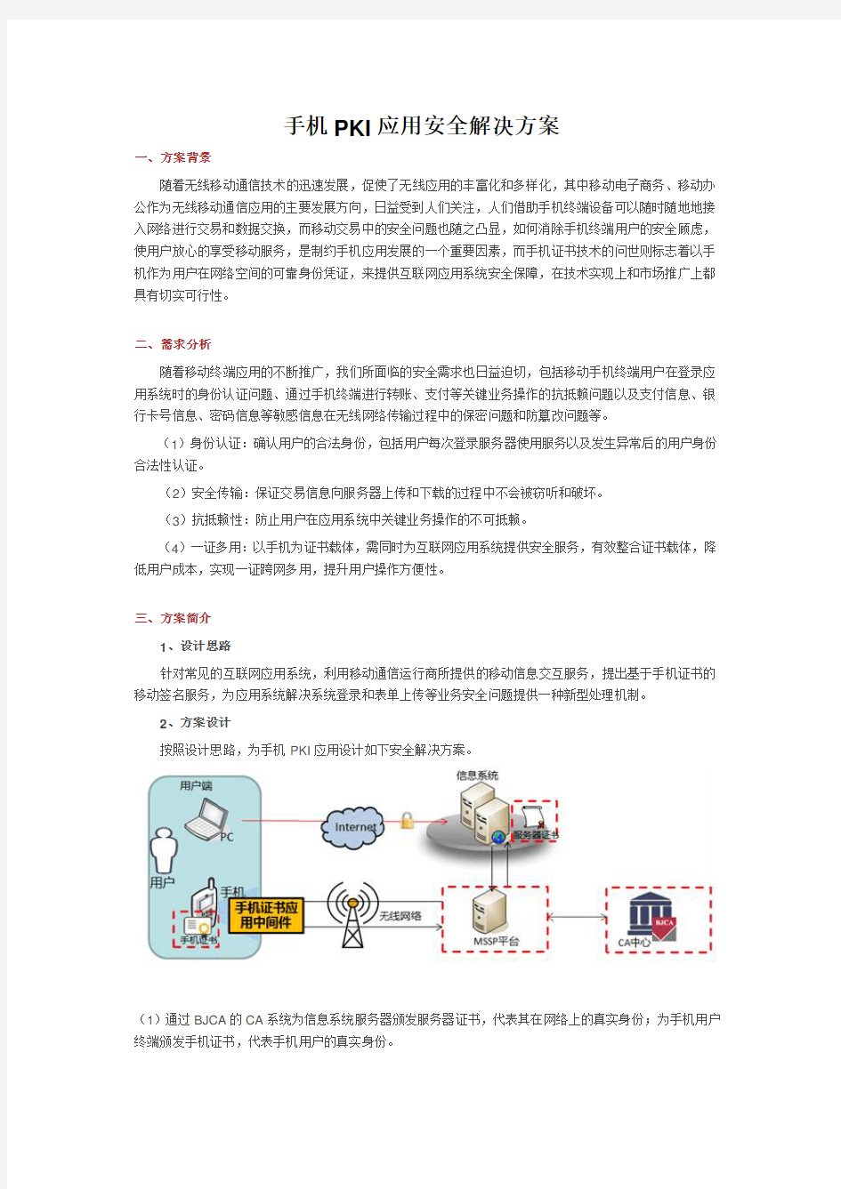 手机PKI应用安全解决方案