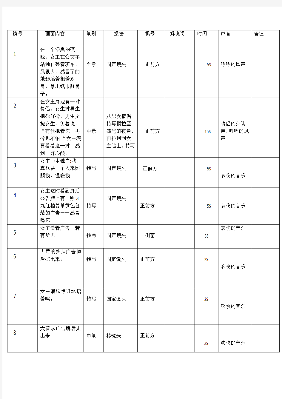 分镜头脚本