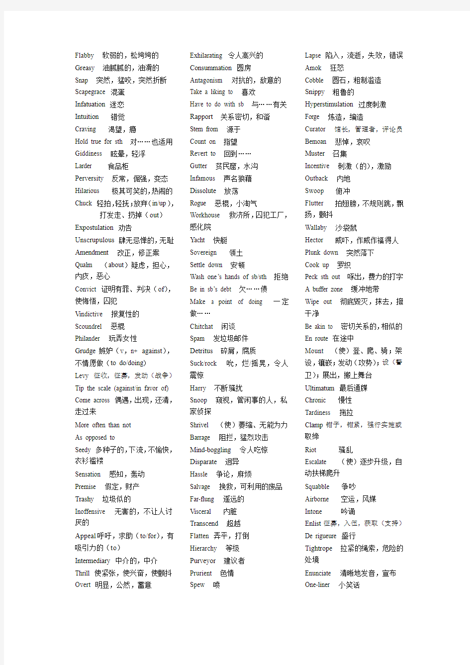 研究生综合英语(陆效用,复旦大学)单词整理(第一册)