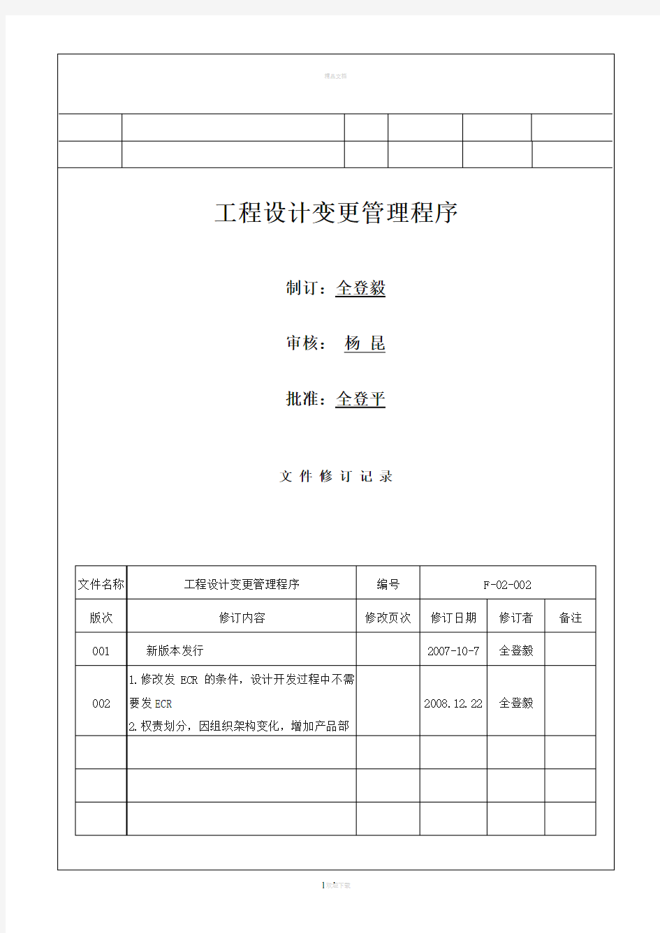 工程设计变更管理程序