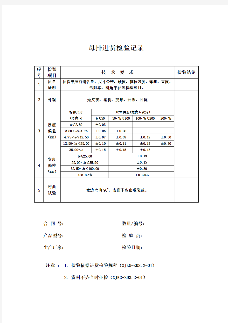 《外协件标准检验记录单》大全.