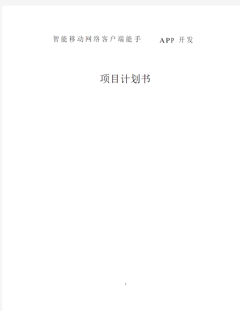 APP项目开发商业计划书