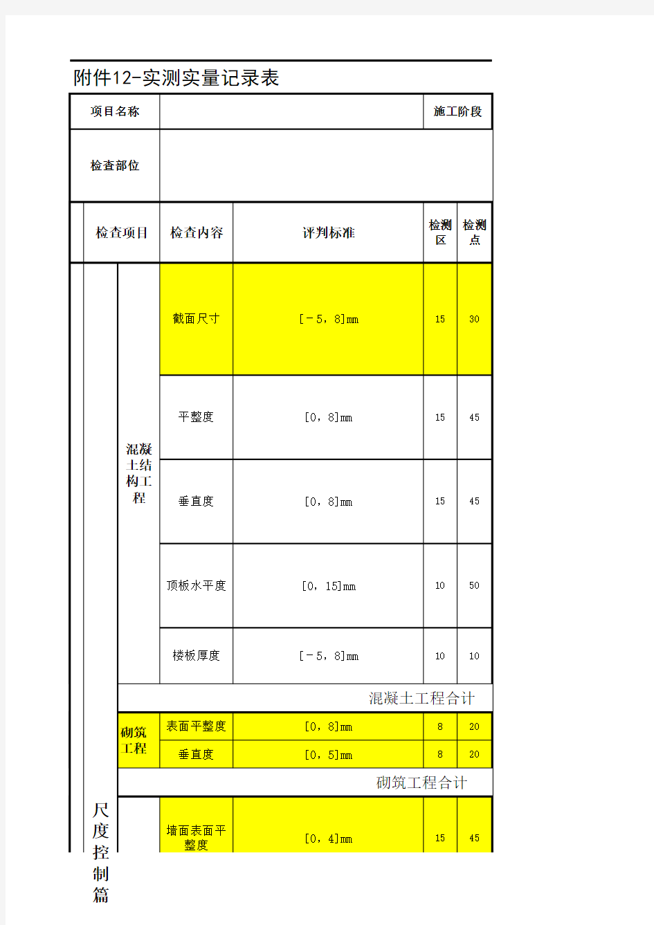 2017版实测实量表格(修改版)