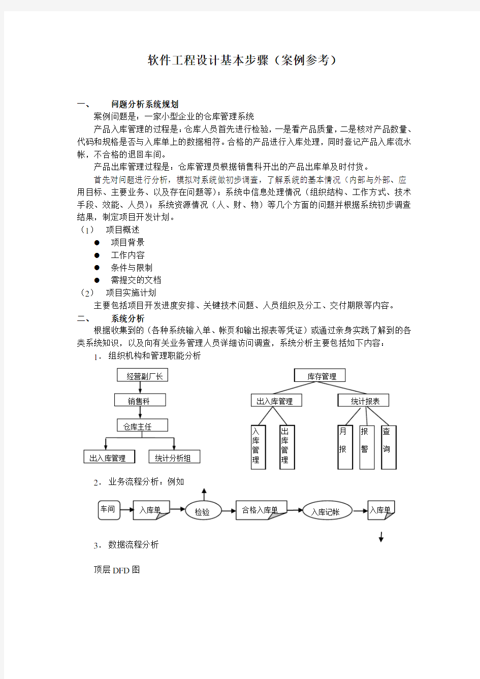 软件工程设计基本步骤(案例参考)