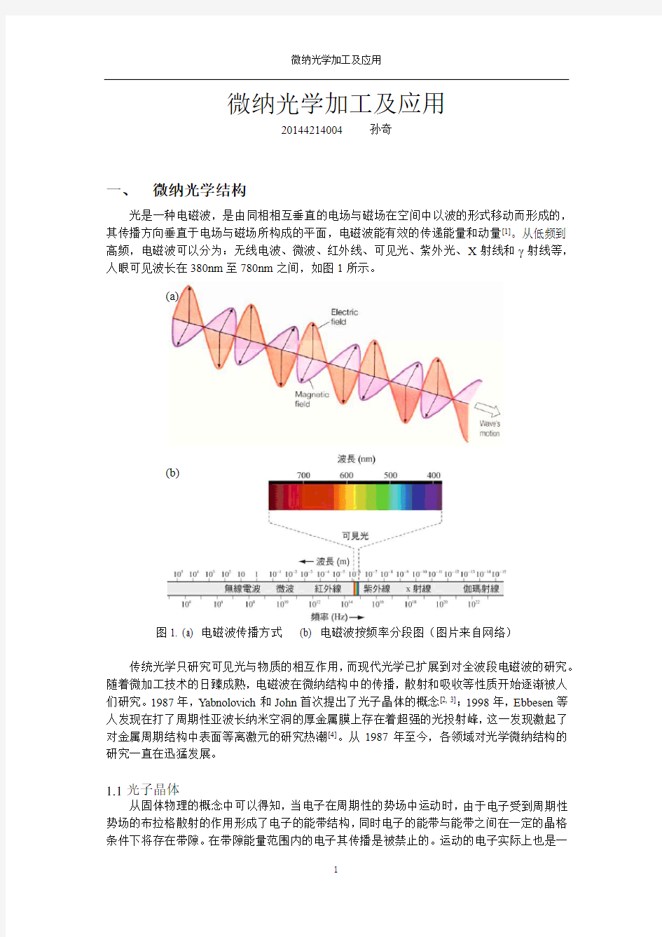 微纳光学加工及应用