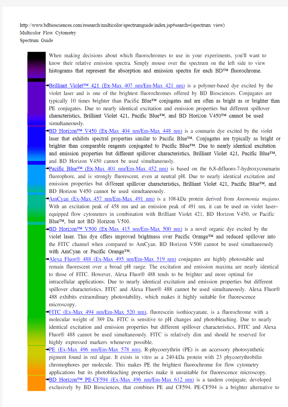 Multicolor Flow Cytometry-荧光染料
