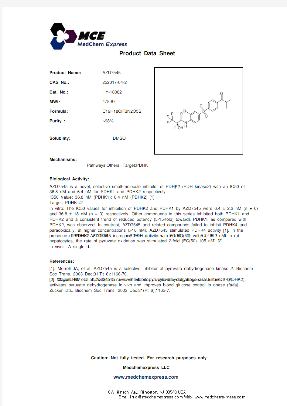 AZD7545_252017-04-2_DataSheet_MedChemExpress