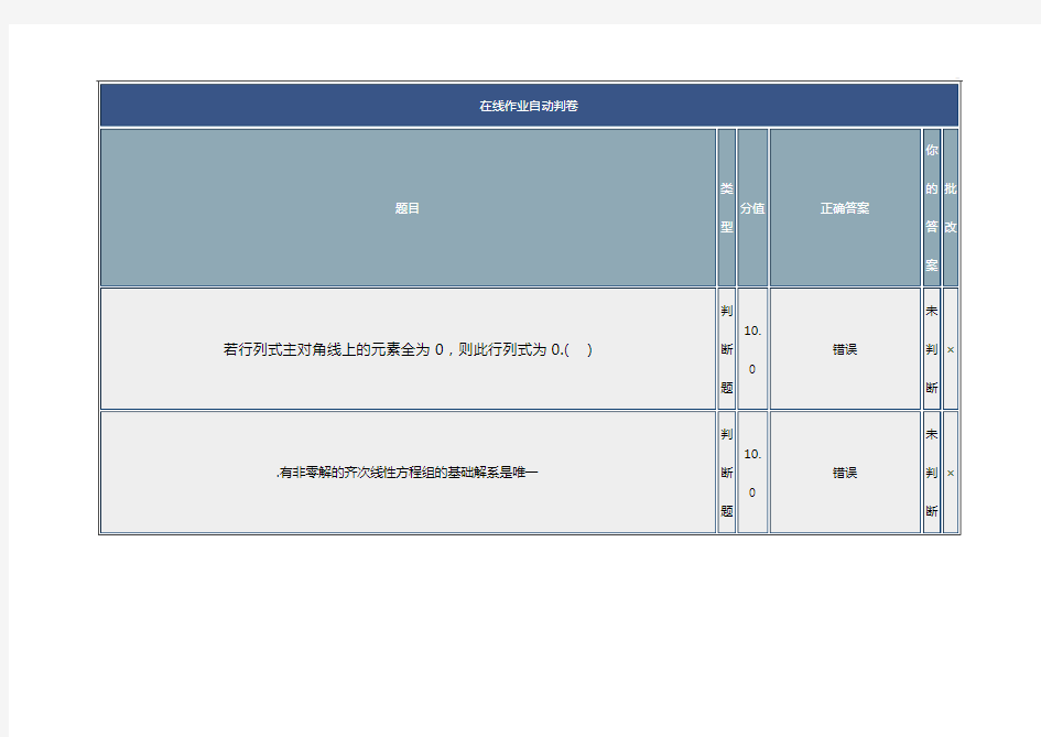 北理线性代数在线作业任务