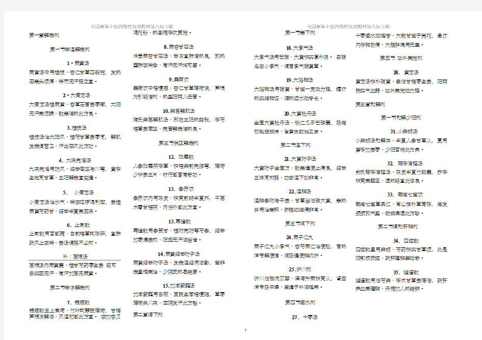 2018年第九版方剂学方歌(全)[修正版]