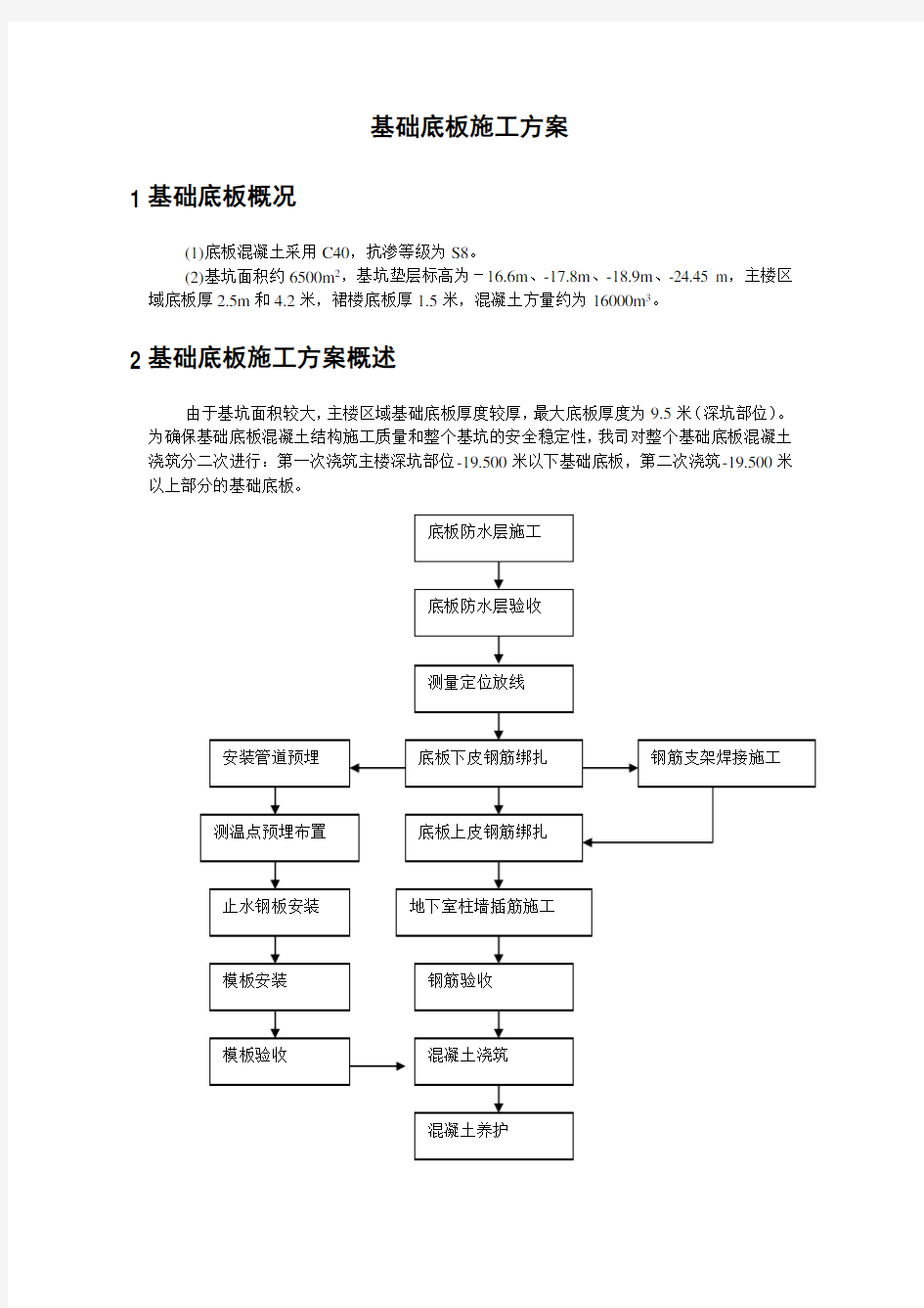 基础底板施工方案