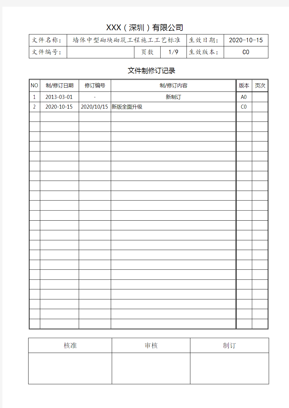 建筑墙体中型砌块砌筑工程施工工艺标准