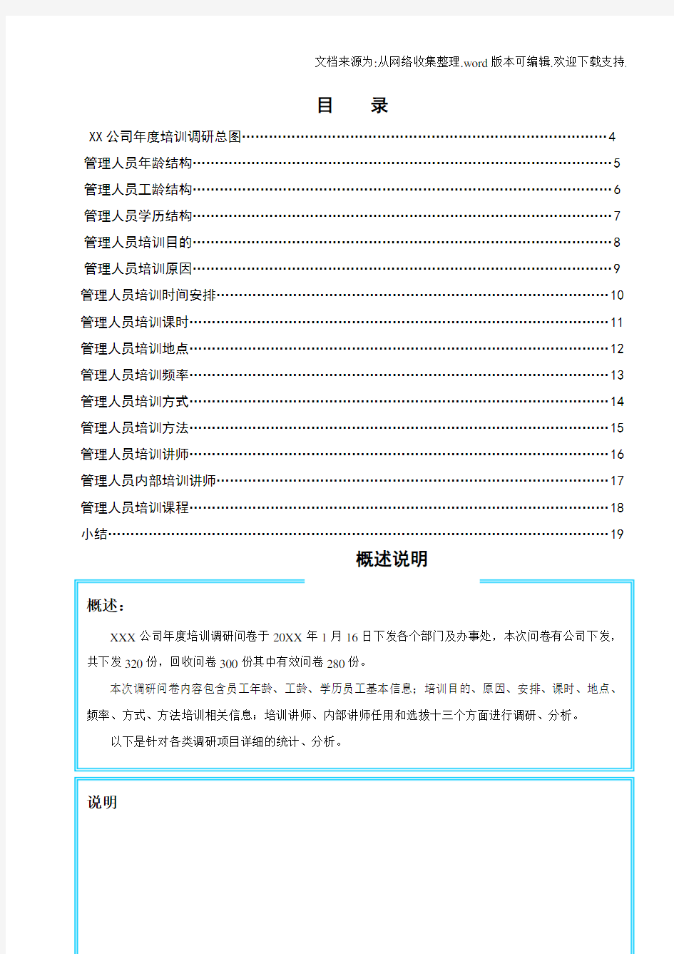 年度员工培训需求调研、分析、总结报告样本