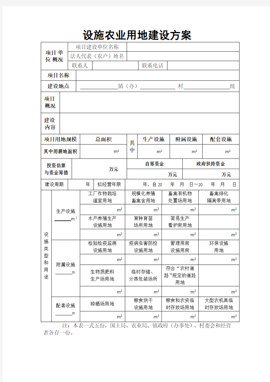 设施农业用地建设方案