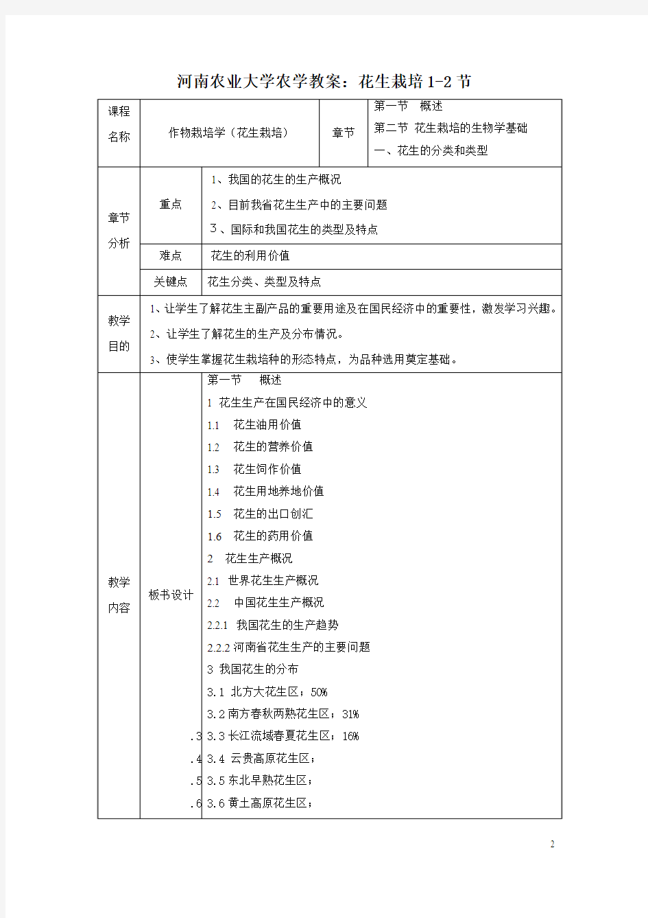 花生栽培学教案