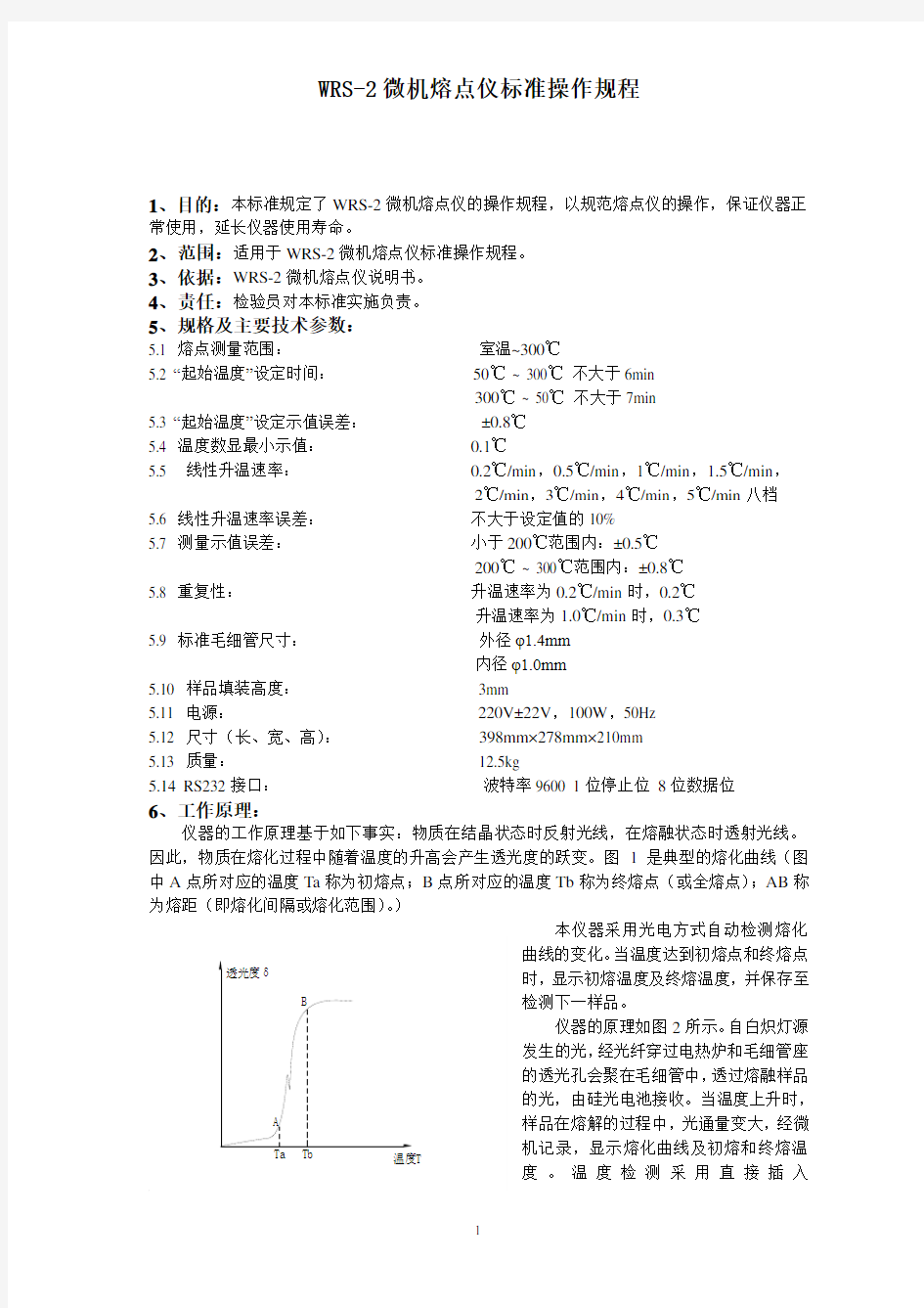 WRS-2 微机熔点仪标准操作规程