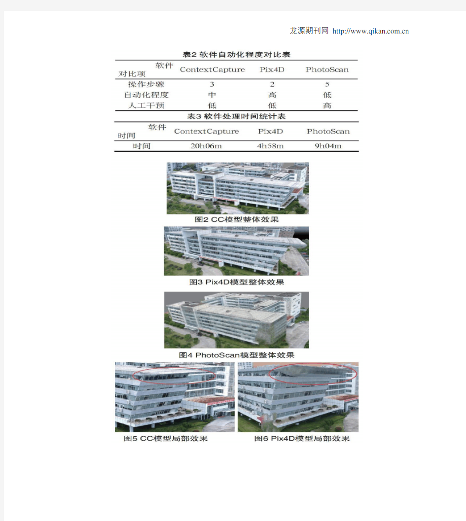 倾斜摄影三维建模软件性能对比研究