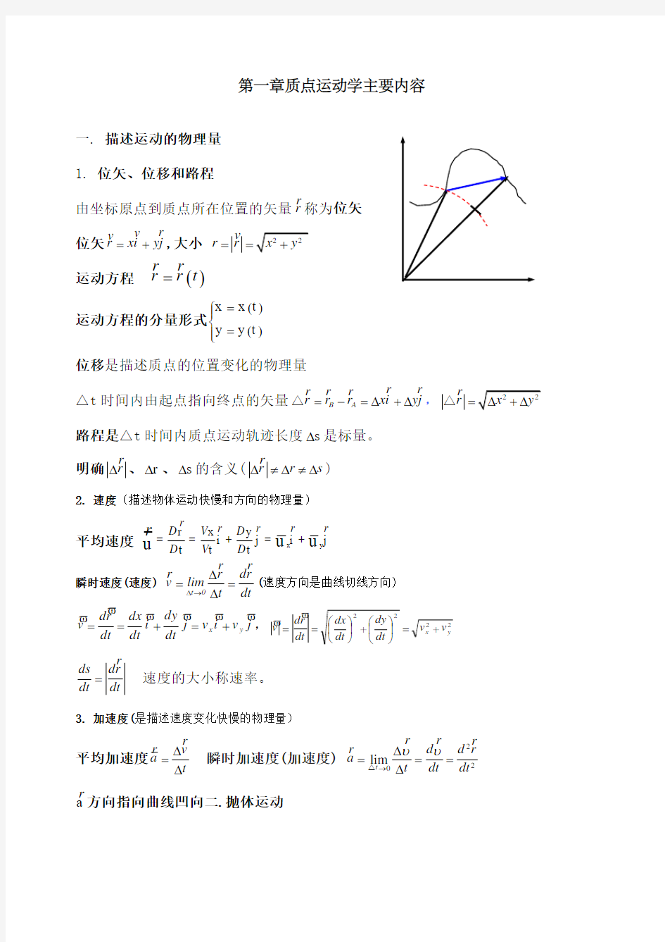 大学物理知识点总结归纳