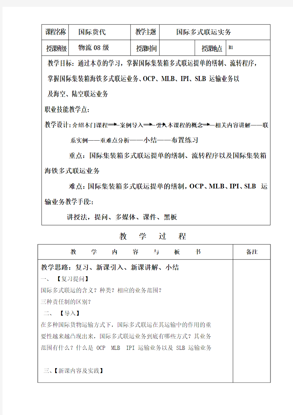 国际多式联运实务