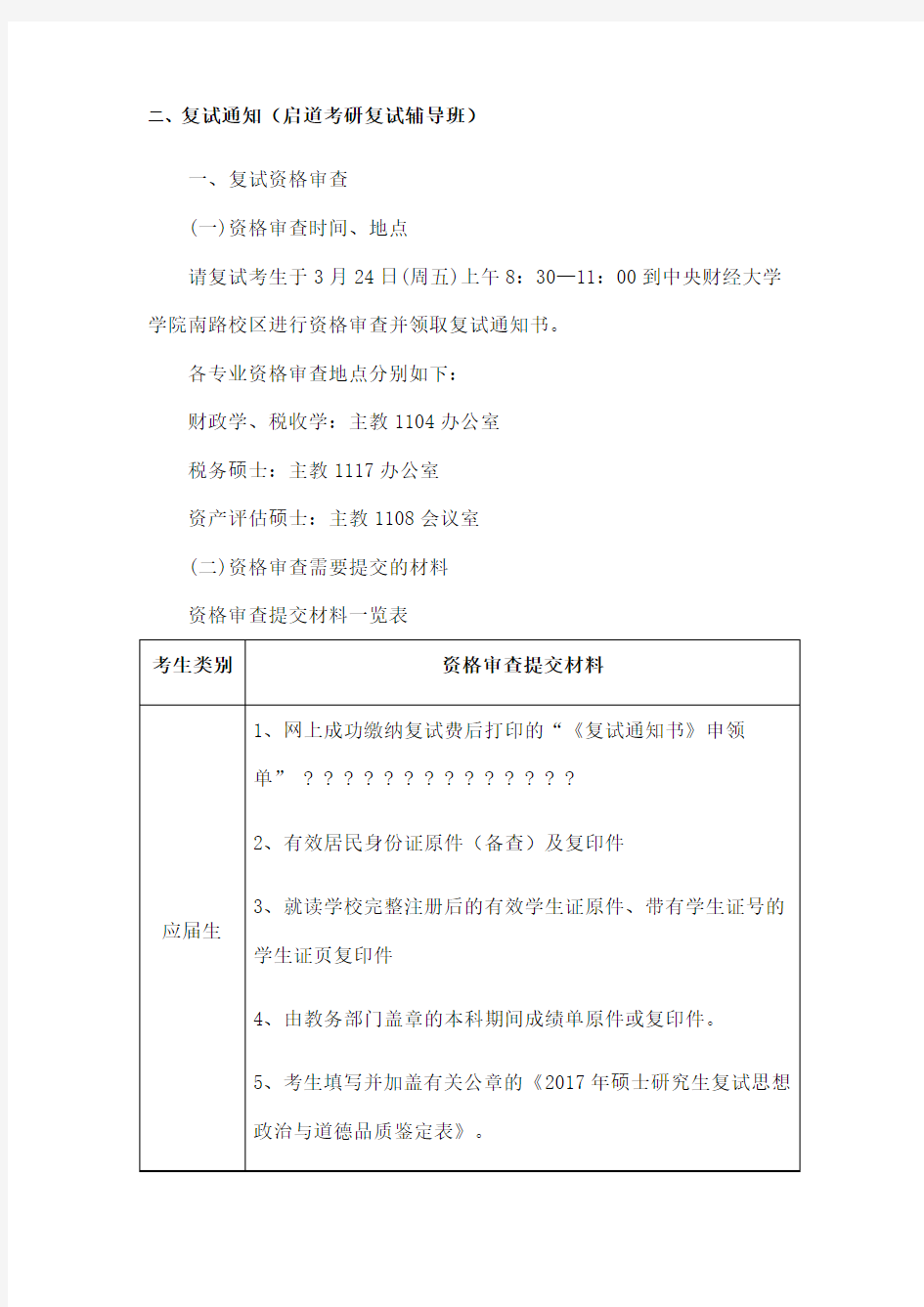 中央财经大学财政学考研复试科目复试分数线复试参考书复试经验