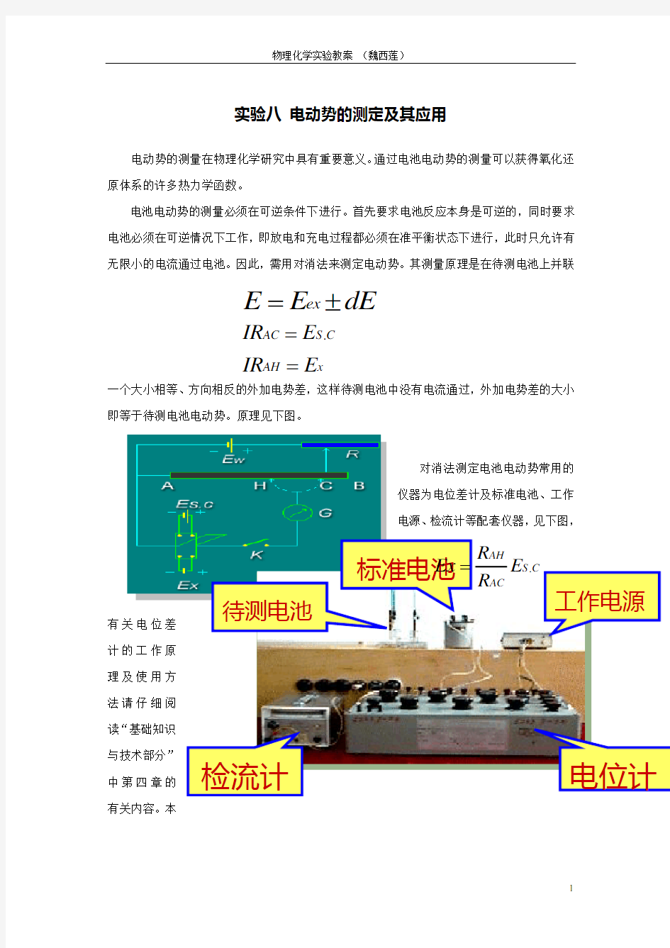 电动势的测定及其应用