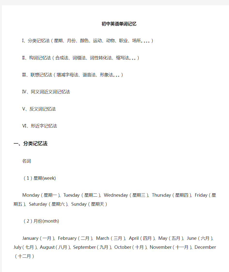 (完整版)初中英语单词联想、趣味、词根法、谐音法、组合法记忆