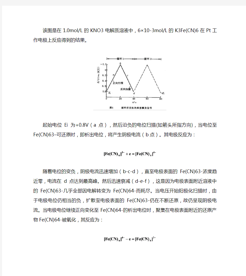 实验7+循环伏安法测定铁氰化钾的电极反应过程