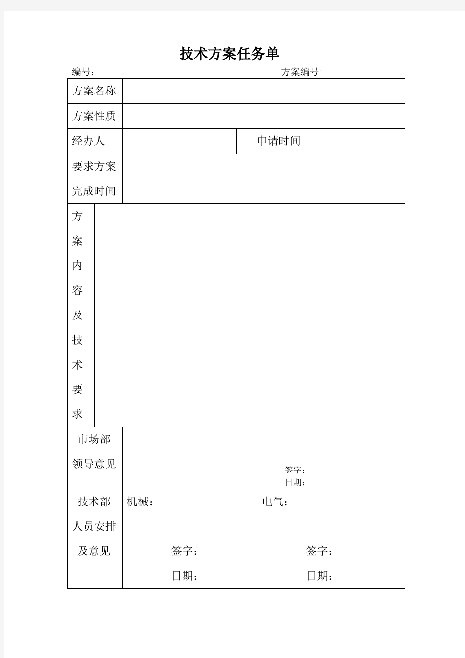 设计管理流程表单