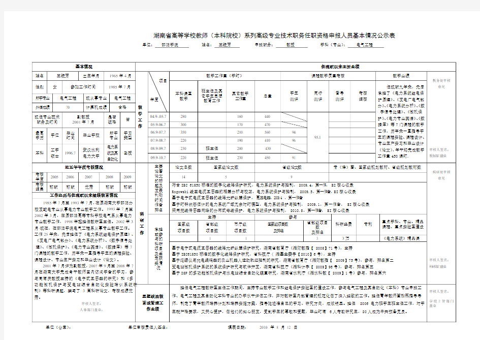 任现职以来主要业绩