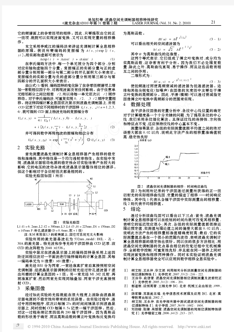 液晶空间光调制器相移特性研究