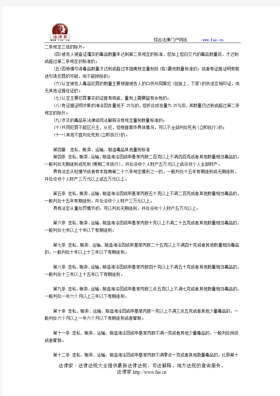 上海市高级人民法院关于试行《上海法院量刑指南--毒品犯罪之一》的通知-地方司法规范