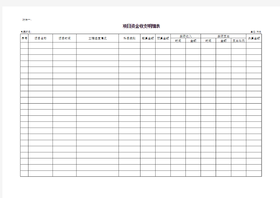 项目收支明细表